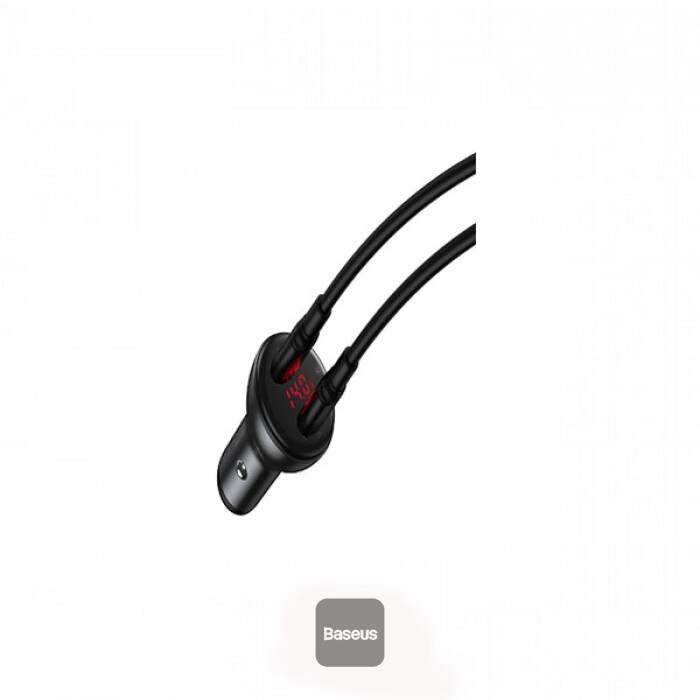 Baseus Digital Display PPS شاحن سيارة شاحن سريع مزدوج 45 وات