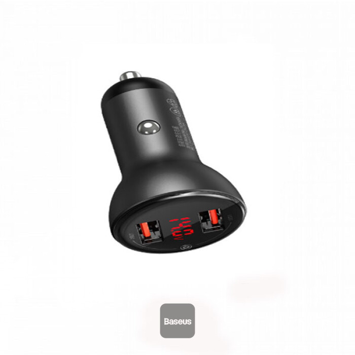 Baseus Digital Display PPS شاحن سيارة شاحن سريع مزدوج 45 وات