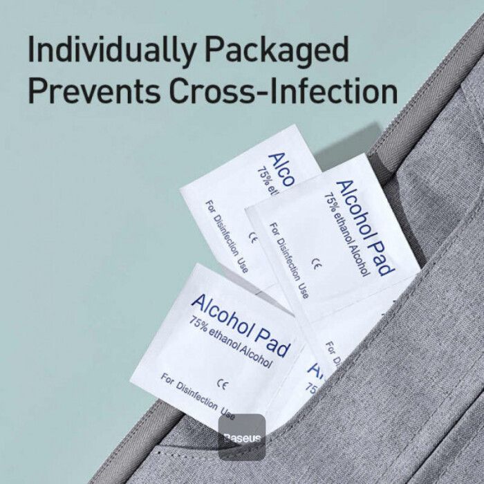 Baseus Disposable Alcohol Prep Pad 100+20 Pcs