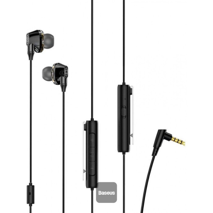 Baseus H08 Gamo Dual Driver Wired Earphone with Mic 3D Surround Stereo Sound Earpiece For Phone Support Movie/Gaming/Music
