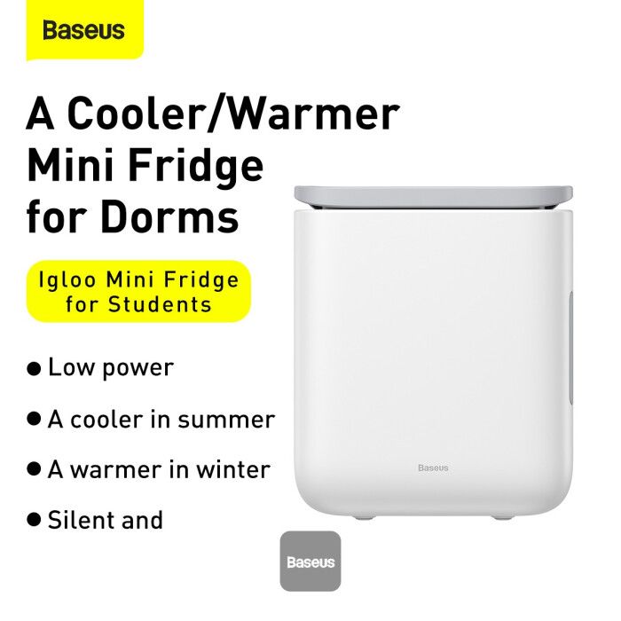 Baseus 6L Igloo Mini Fridge For Students Cooler and Warmer Refrigerator Home Use Ice Box Summer Mask