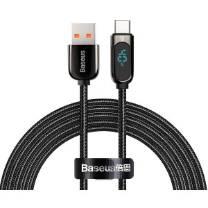 Baseus Display Fast Charging Data Cable USB to Type-C 5A 2m Black