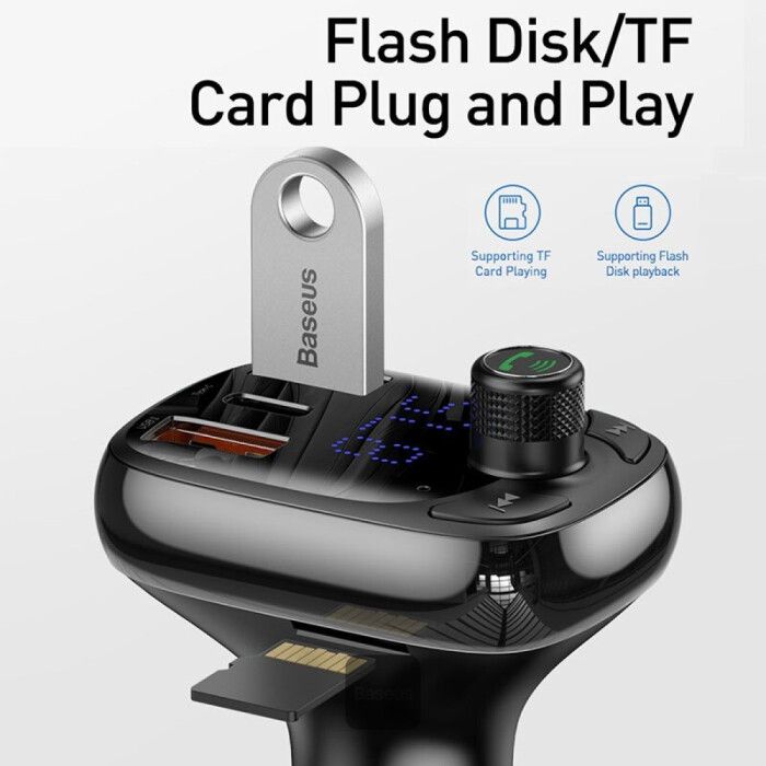 Bluetooth FM Transmitter Car MP3 Player Handsfree Wireless Radio Audio Adapter with USB Disk/SD Card