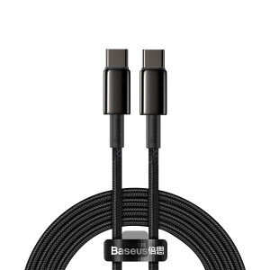 Baseus Tungsten Gold Fast Charging Data Cable Type-C to Type-C 100W (2m) Black