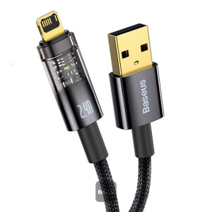 Baseus Explorer Series Auto Power-Off Fast Charging Data Cable USB to IP 2.4A 1m Black