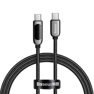 Baseus Display Fast Charging Data Cable Type-C to Type-C 100W (1m) Black