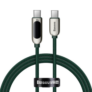 Baseus Display Fast Charging Data Cable Type-C to Type-C 100W (1m) Green