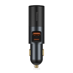 Baseus Share Together Fast Charge Car Charger with Cigarette Lighter Expansion Port U+C 120W Gray