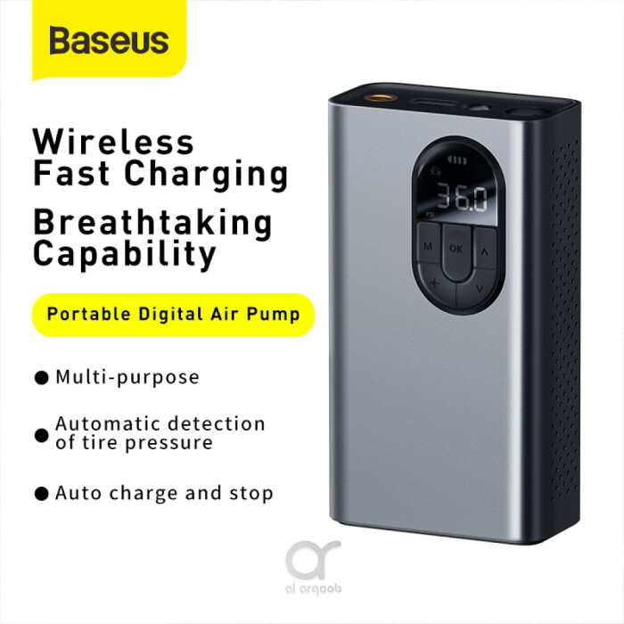 BASEUS Energy Source Tire Inflator Pump Wireless Portable Air Pump with  Digital Display LED Light for Car Bike - Tarnish