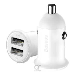 Baseus Grain Pro Car Charger (Dual USB 4.8A ) White
