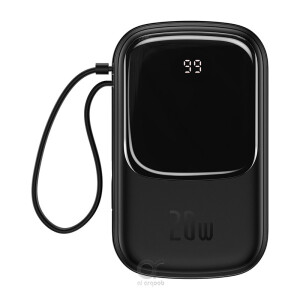 Baseus Qpow Digital Display quick charging power bank 20000mAh 20W (With IP Cable)Black PPQD-H01