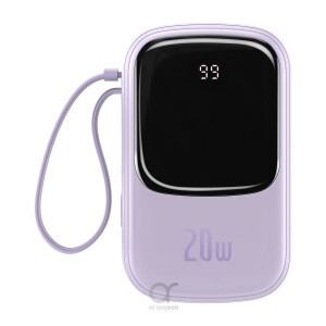 Baseus Qpow Digital Display quick charging power bank 20000mAh 20W (With IP Cable) Purple
