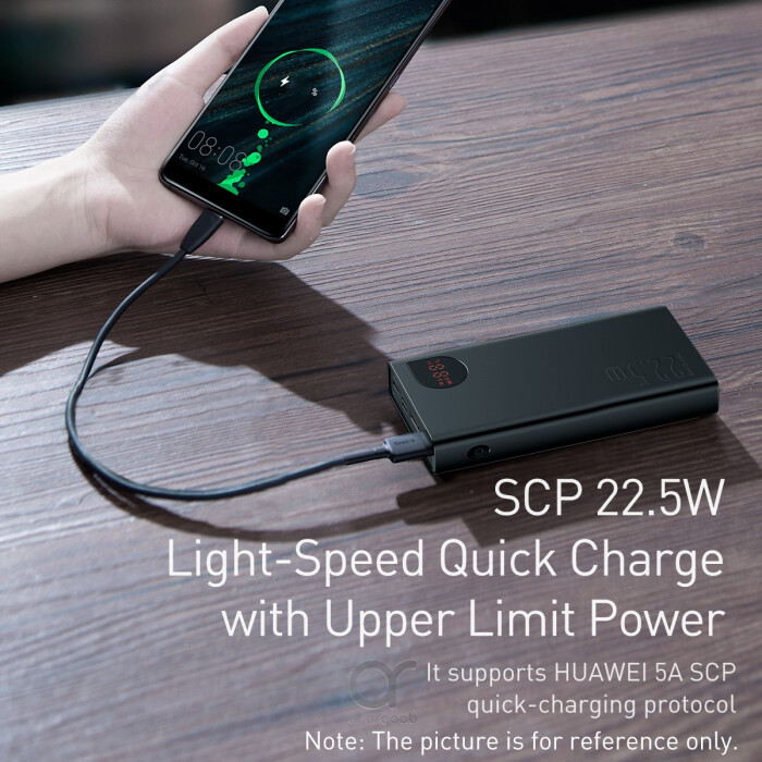 Baseus Adaman Metal Digital Display Quick Charge Power Bank 20000mAh 22.5W - Black
