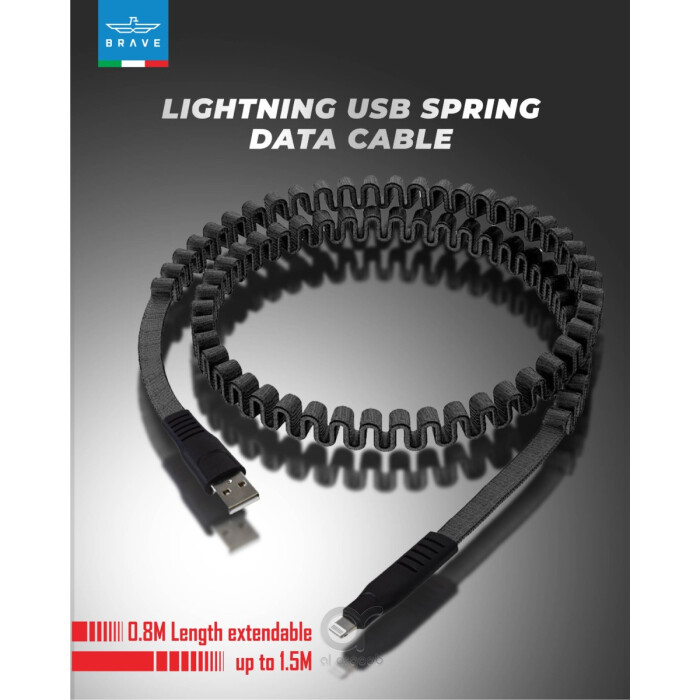 BRAVE Lightning USB Spring Data Cable