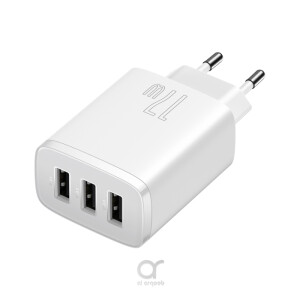 Baseus Compact  Charger 3U 17W EU White 3XUSB