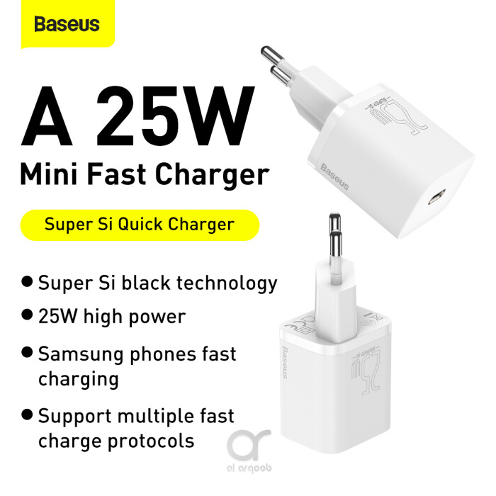 Baseus Super Si Quick Charger 1C 25W EU Sets (Cable TYPE