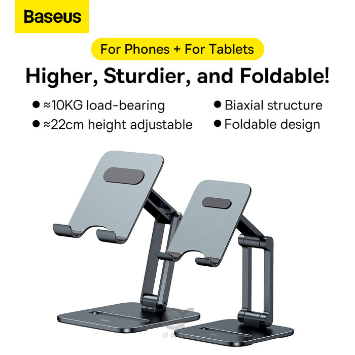 Baseus Desktop Biaxial Foldable Metal Stand (for Tablets) Grey