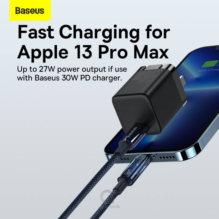 Baseus Cable Type-C to Lightning Explorer Series Auto Power-Off Fast Charging Data PD Cable Type-C to IP 20W 1m Blue