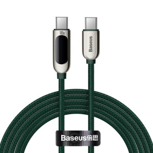Baseus Display Fast Charging Data Cable Type-C to Type-C 100W (2m) Green