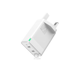 BRAVE 45W GaN Dual Type-C Fast Charger Smart & Safe Protection Chip (Type-C to Lightning Cable)