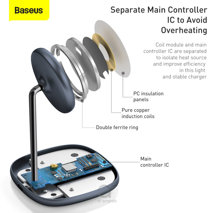 Baseus Swan Magnetic Desktop Bracket Wireless Charger(Suit for iP12) BS-W519