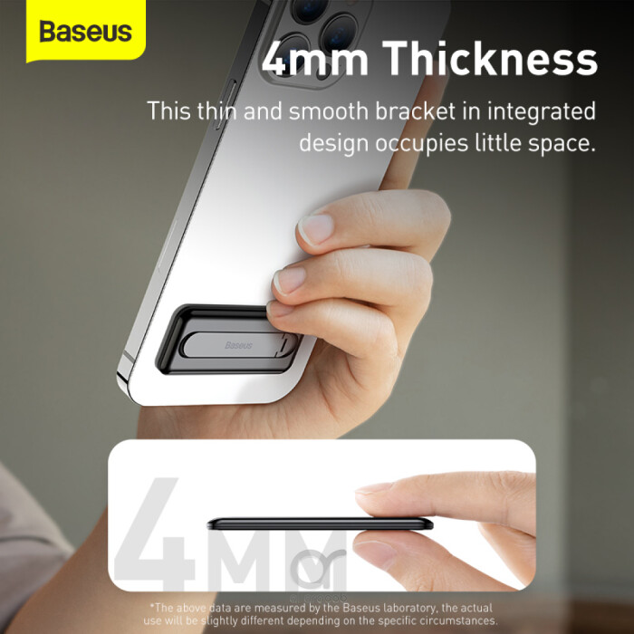 Baseus Supporto Telefono Pieghevole Adesivo, Nero (Luxz00001) - Flessibile E Pratico
