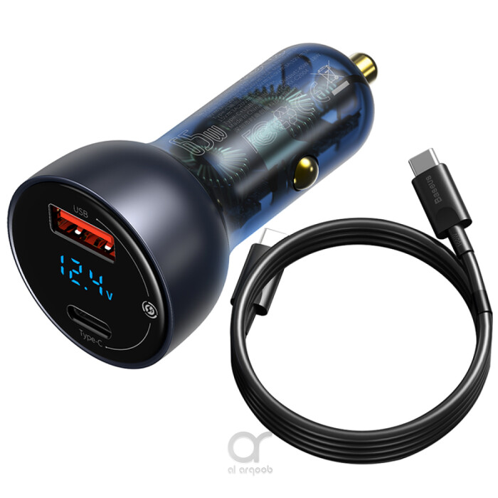 Baseus 100W USB Type-C Car Charger Fast Charging Digital Display For IPhone  15