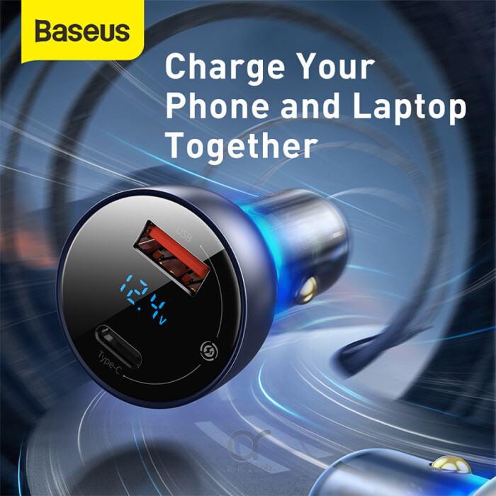 Baseus 65W Car Charger Dual USB Type C Quick Charge 4.0 3.0 USB Car Charger for Samsung Huawei