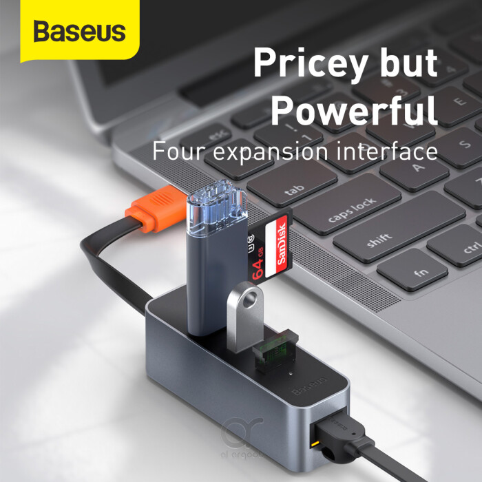 Baseus Steel Cannon Series USB A To USB3.0*3+RJ45 HUB Adapter