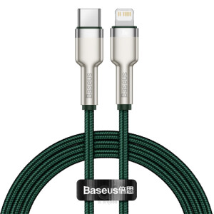 Baseus Cafule Series Metal Data Cable USB to IP PD 20W (1m) Green