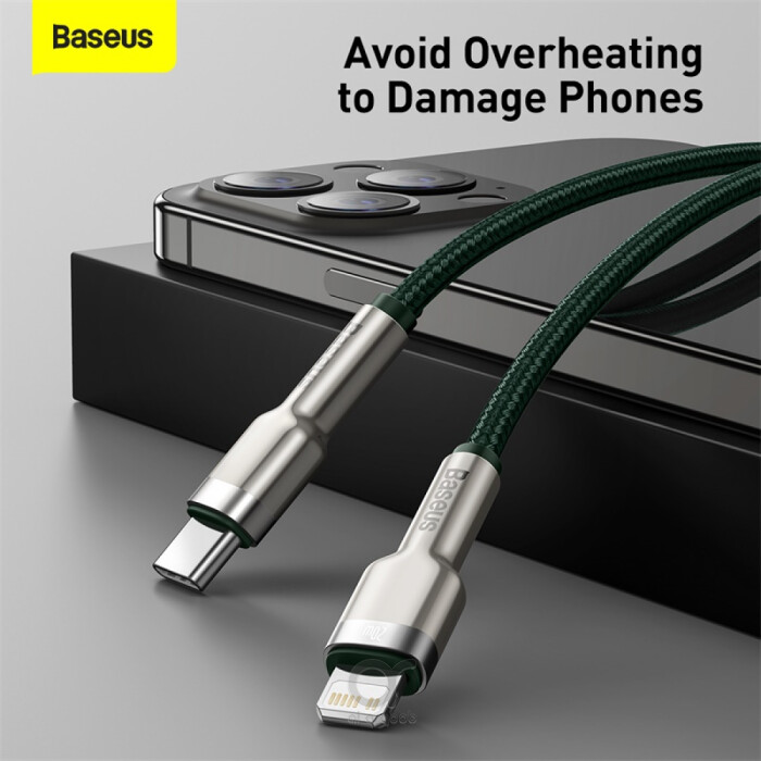 Baseus Cafule Series Metal Data Cable Type-C to Lightning iPhone PD 20W 2m - Green