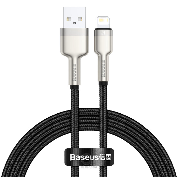 Baseus Cafule Series Metal Data Cable USB to IP 2.4A 0.25m Black