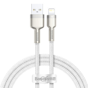 Baseus Cafule Series كابل بيانات معدني USB إلى IP 2.4A (1 متر) أبيض