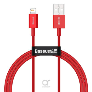 Baseus Superior Series USB to Lightning-Fast Charging Cable Data Transfer 2.4A for iPhone 13 12 11 Pro Max Mini XS X 8 7 6 5 SE iPad and More 1M Red