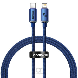 Baseus 20W PD Cable Crystal Shine Series Fast Charging Data Cable Type-C For iPhone 8 X XS XR 11 12 13 mini pro max 1.2M Blue