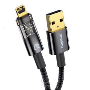 Baseus Explorer Series Auto Power-Off Fast Charging Data Cable USB to IP 2.4A 1m Black