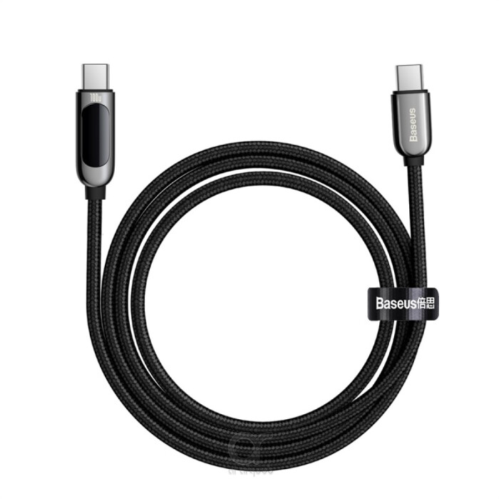 Baseus Display Fast Charging Data Cable Type-C to Type-C 100W (2m) - Black