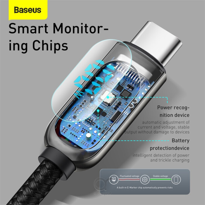 Baseus Display Fast Charging Data Cable Type-C to Type-C 100W (2m) - Black