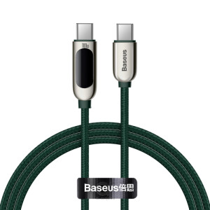 Baseus Display كابل بيانات سريع الشحن من النوع C إلى النوع C بقوة 100 وات (1 متر) أخضر