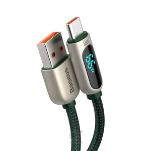 Baseus Display كابل بيانات سريع الشحن USB إلى Type-C 66 وات (2 متر) أخضر