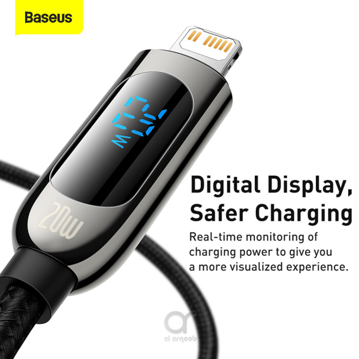 Baseus Display Fast Charging Data Cable Type-C to Lightning 20W 1M - Black