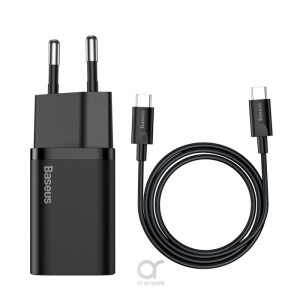 Baseus 25W USB C Charge PD Fast Charging Portable Phone Charger For Samsung S20 S21 Super Si USB C Charger Type C Fast Charger wit Cable Black