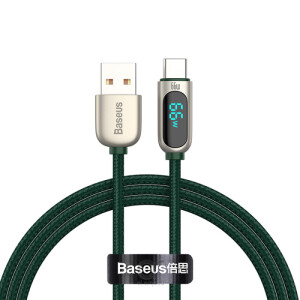 Baseus Display Fast Charging Data Cable USB to Type-C 66W   (1m)   Green