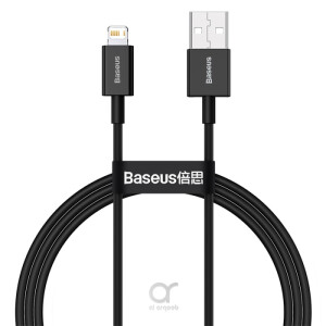 Baseus Superior Series USB to Lightning-Fast Charging Data Transfer 2.4A for iPhone 13 12 11 Pro Max Mini XS X 8 7 6 5 SE iPad والمزيد 1 متر أسود