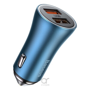 Baseus شاحن سيارة سريع 40 وات مزدوج USB سريع الشحن QC 3.0 شحن سريع Car Plug أزرق