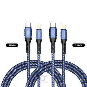 BRAVE Braided Data Cable Type-C to Lightning Cable 30W (1m+2m)