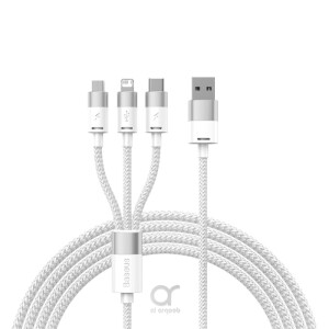 Baseus StarSpeed 1-for-3 Fast Charging Data Cable USB to M+L+C 3.5A 1.2m White