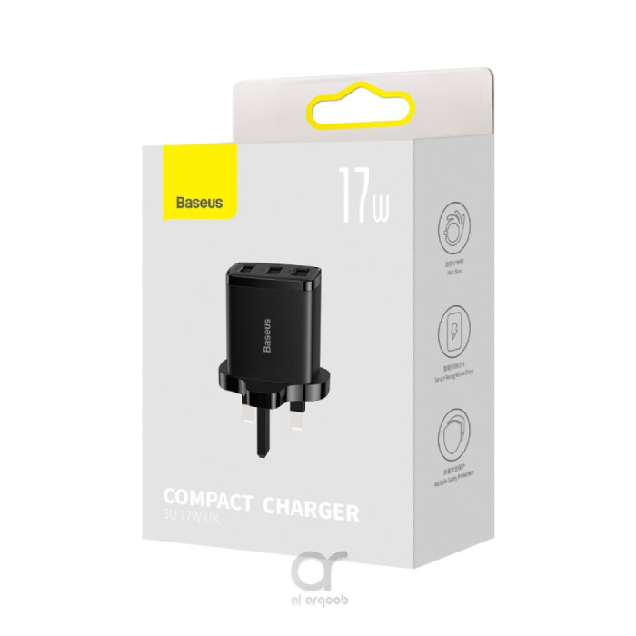 Bundle 3 (Baseus Compact charger 3x USB 17W + Baseus USB 4in1 cable + Baseus Bipow Digital Display Power bank 10000mAh 15W)