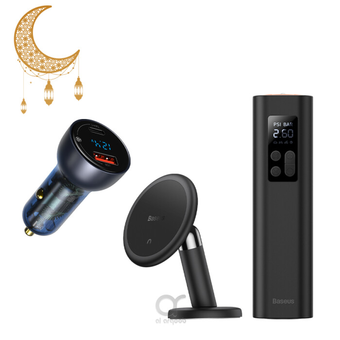 Bundle 1 (Baseus Magnetic Phone Holder + 65W Quick Car Charger + Super Mini Inflator Pump)