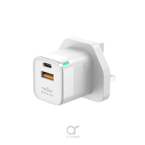 Brave GaN Series USB-C USB-A Wall Charger, Dual Port PD30W QC3.0 Compact Fast Charger